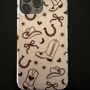 Velvet Caviar Western Theme Phone Case - Brown and Cream
